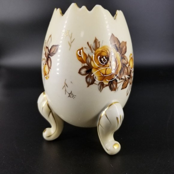 Cracked Egg Footed Napco Ware Vase Dish Planter Porcelain Floral Flower 6H3199/L - Picture 6 of 11